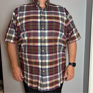 Ralph Lauren Indian Bleeding Madras Button Front Shirt Size 2XLT